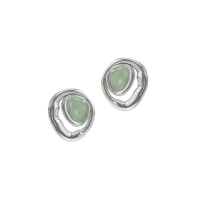Velora Solo Natural Stone Statement Earrings