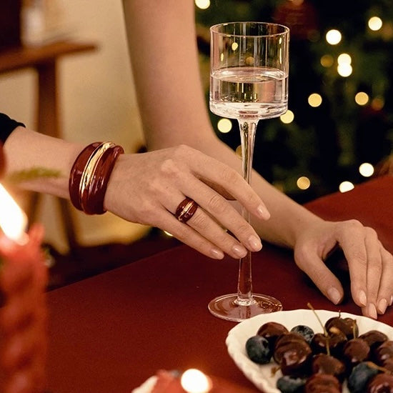 Wine Enamel Ring
