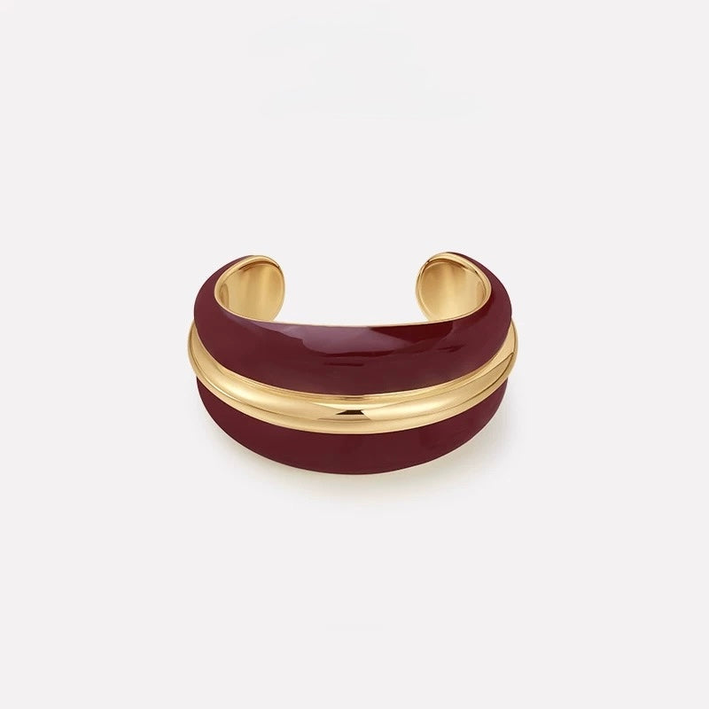 Wine Enamel Cuff