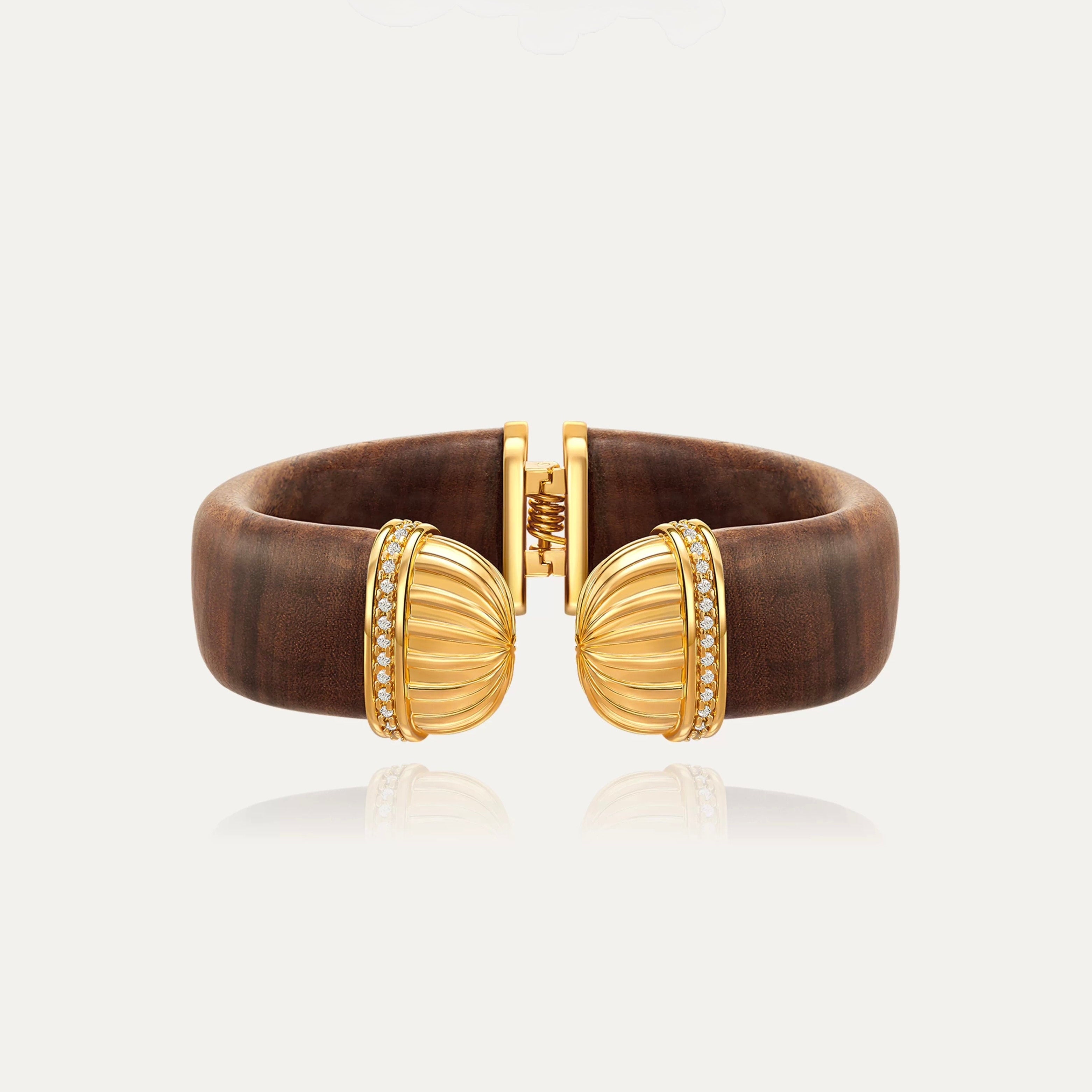 Tane Wood & Crystal Cuff Bracelet