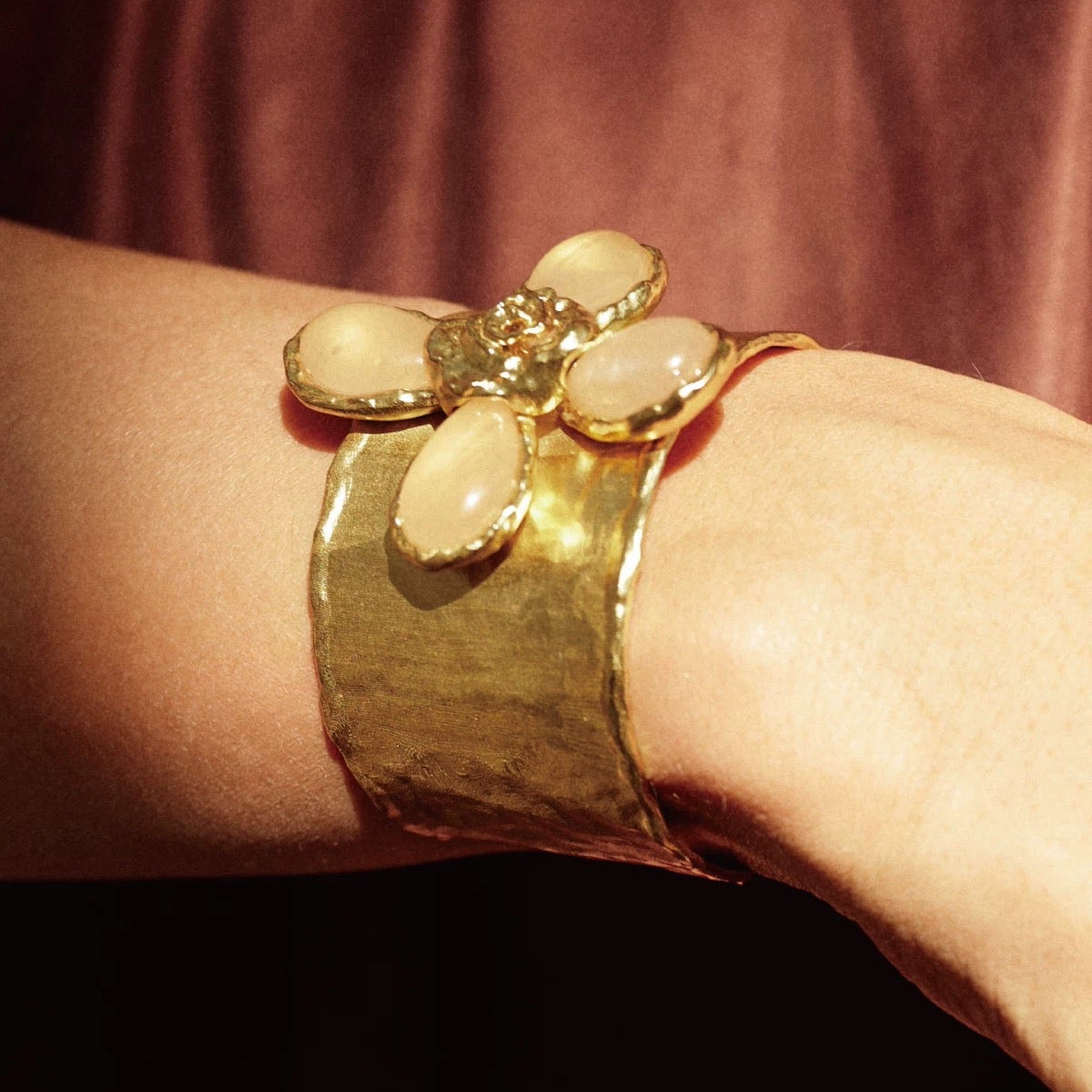 Rosalie Rose Quartz Statement Cuff