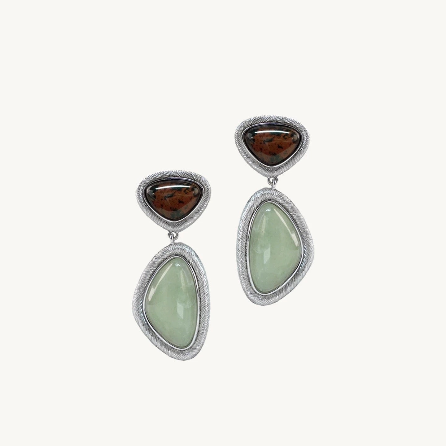 Velora Duet Natural Stone Drop Earrings