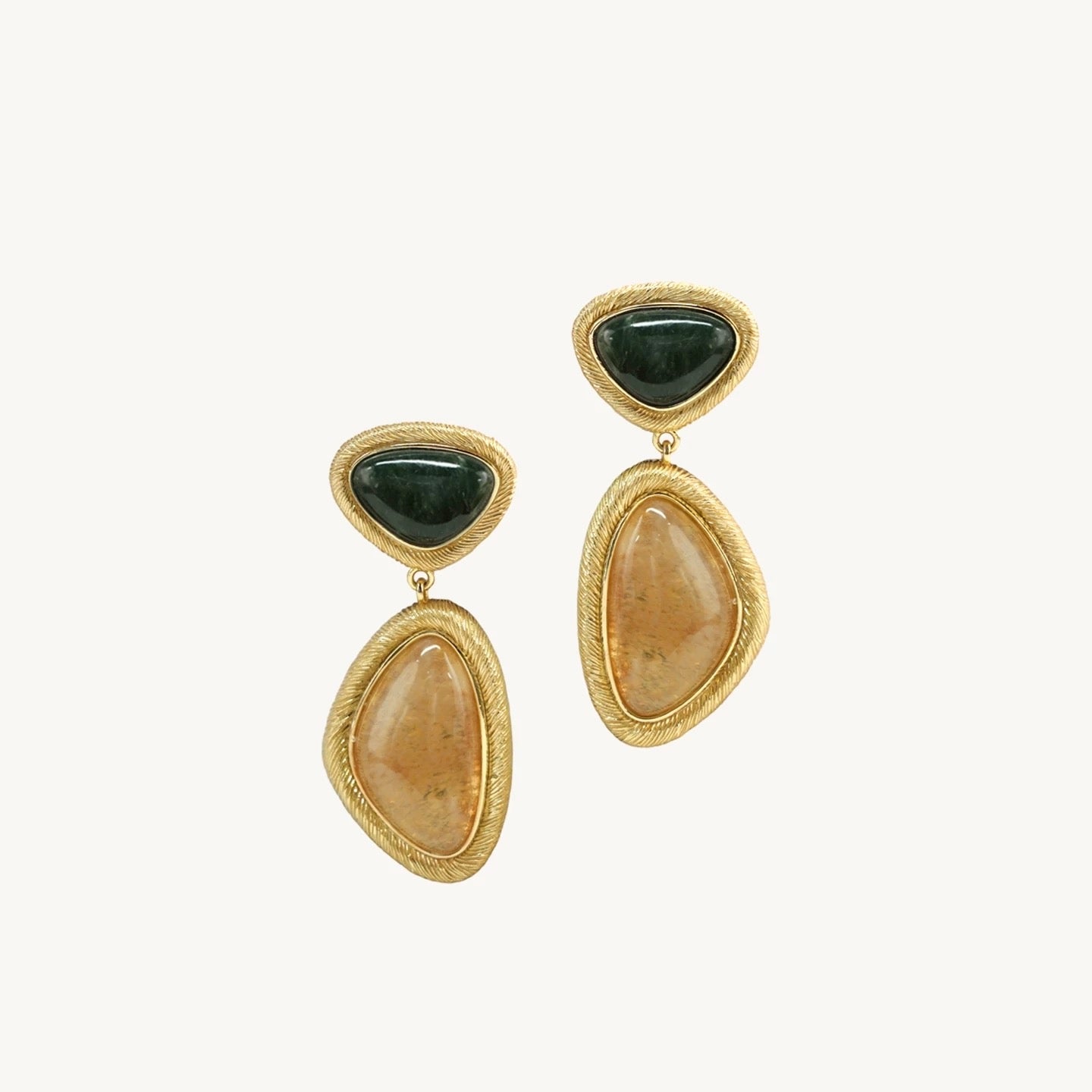 Velora Duet Natural Stone Drop Earrings