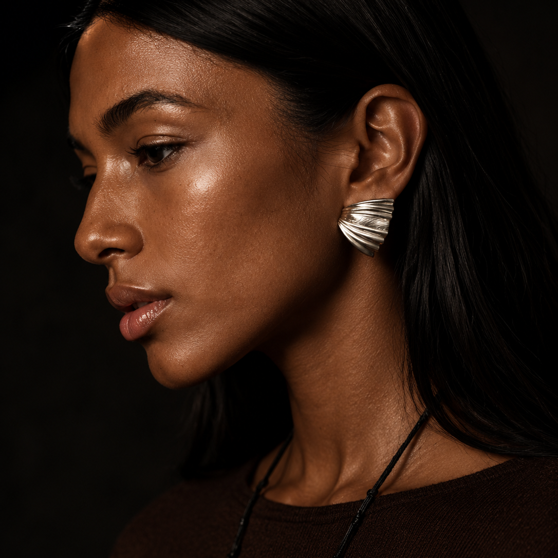 Palm Leaf Stud Earrings