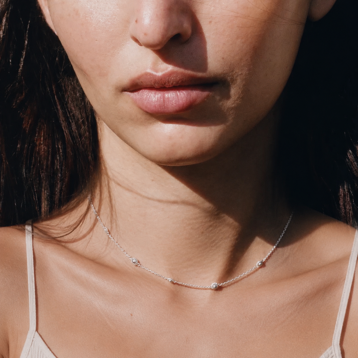 Silver Bloom Tassel Necklace (Short)