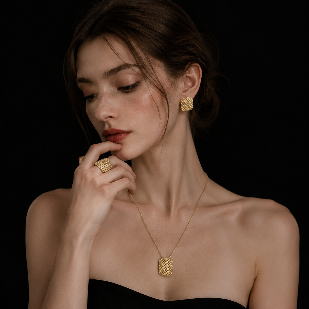 Sugar Cube Woven Necklace