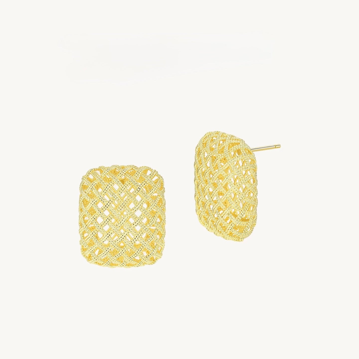 Sugar Cube Woven Stud Earrings