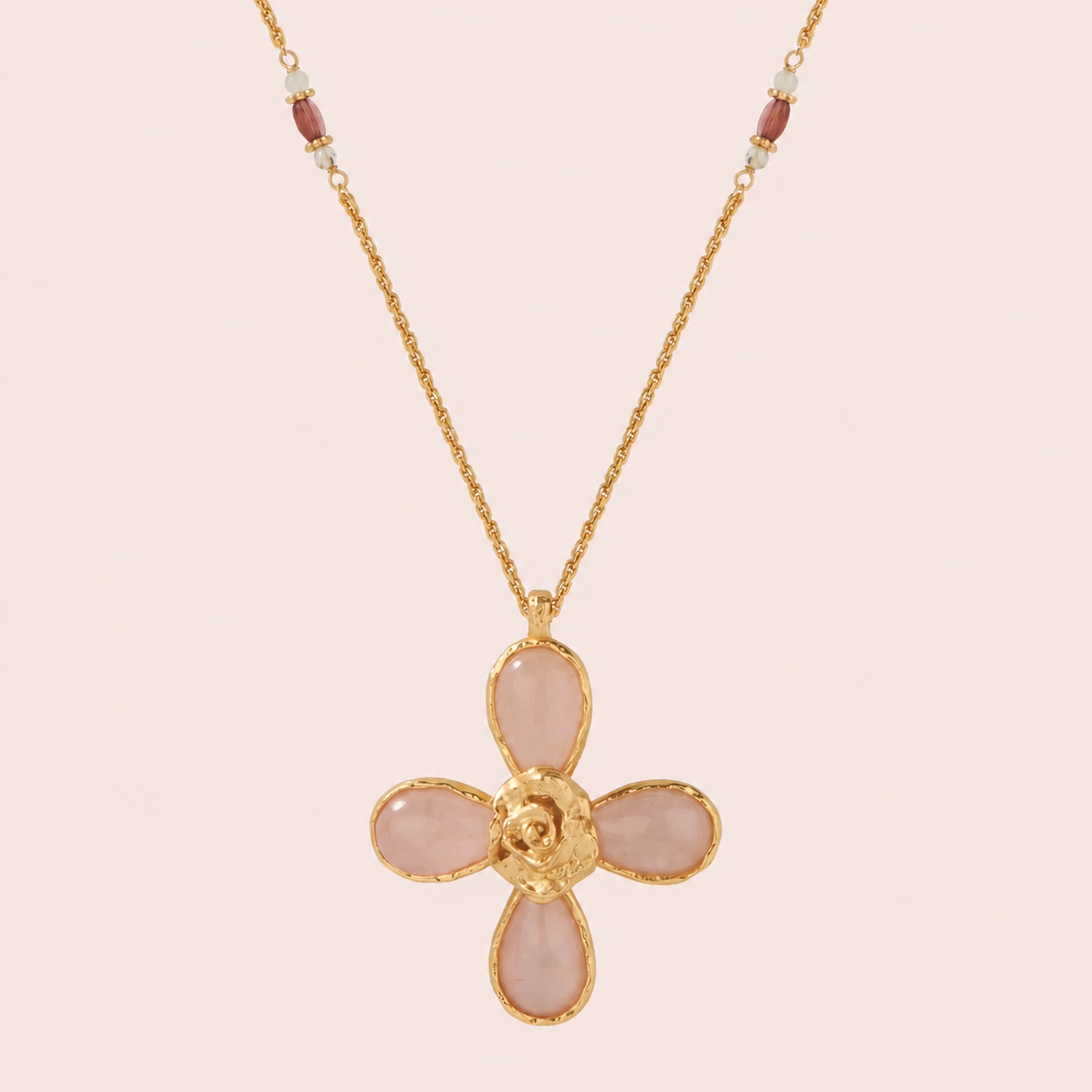 Rosalie Rose Quartz Statement Necklace