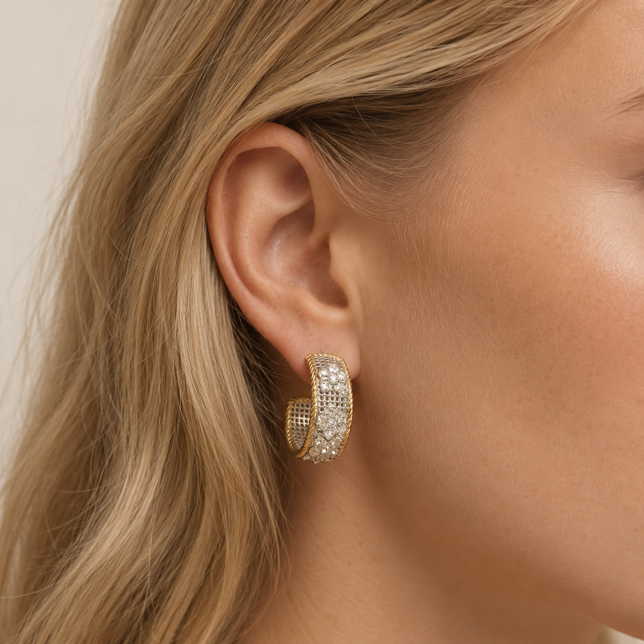 Garden Lace Floral Hoop Earrings