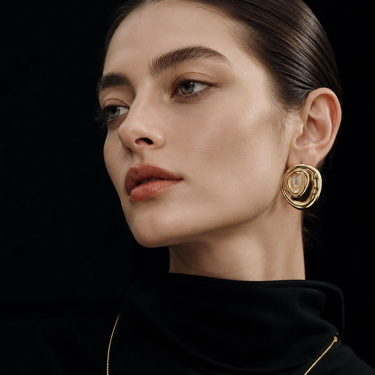 Velora Solo Natural Stone Statement Earrings