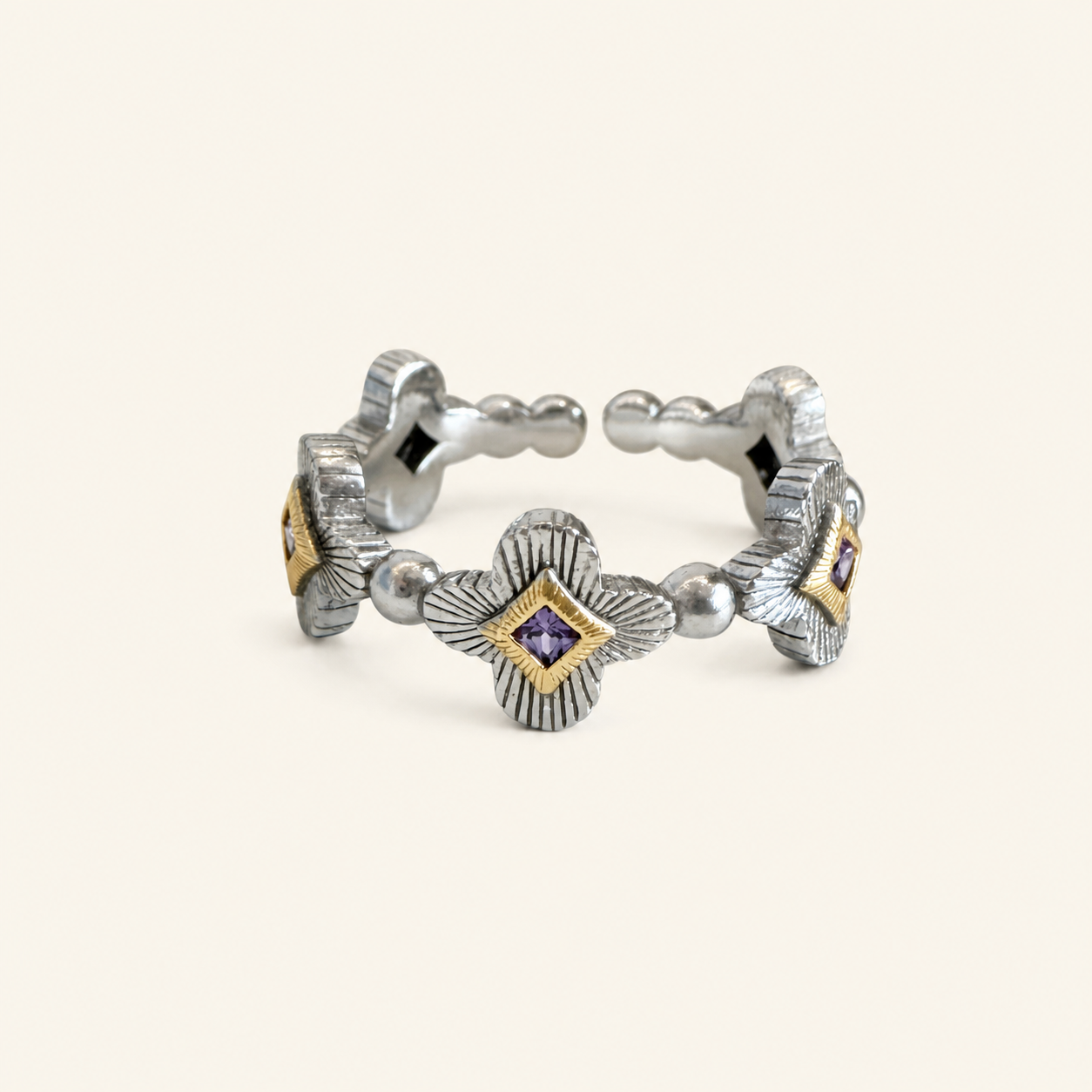Mandala Floral Garland Ring