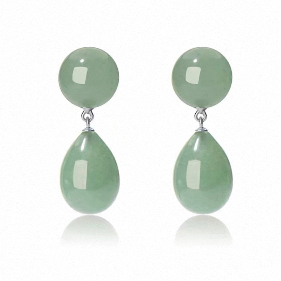 Acqua Green Aventurine Teardrop Earrings
