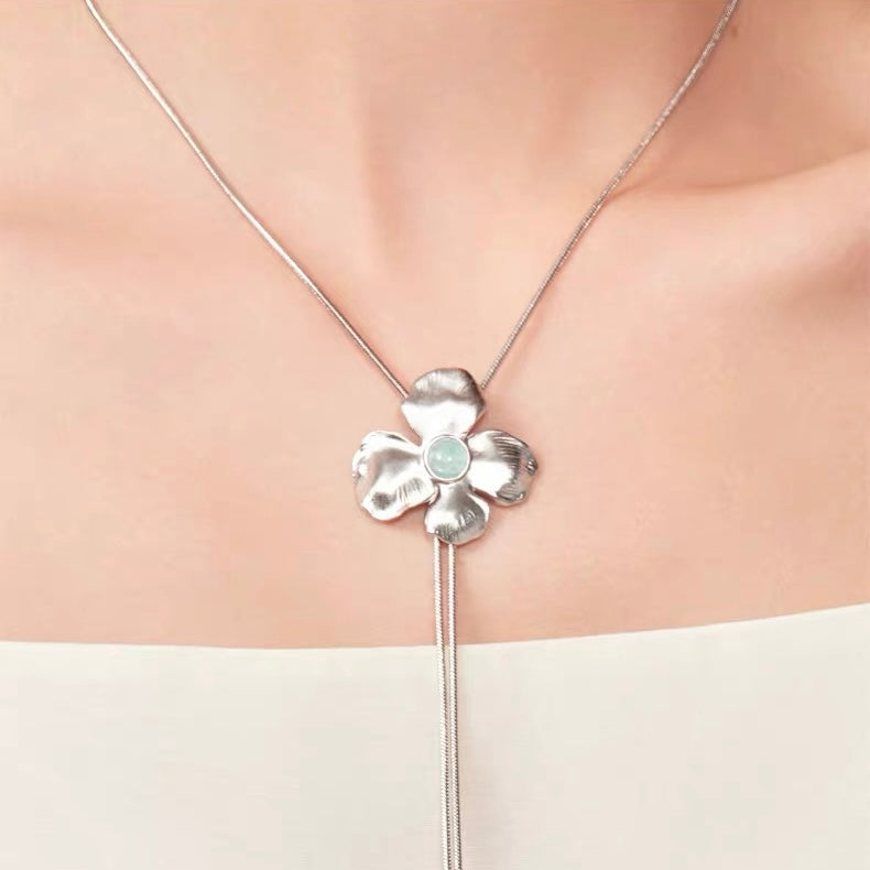Green Aventurine Iris Adjustable Lariat Necklace