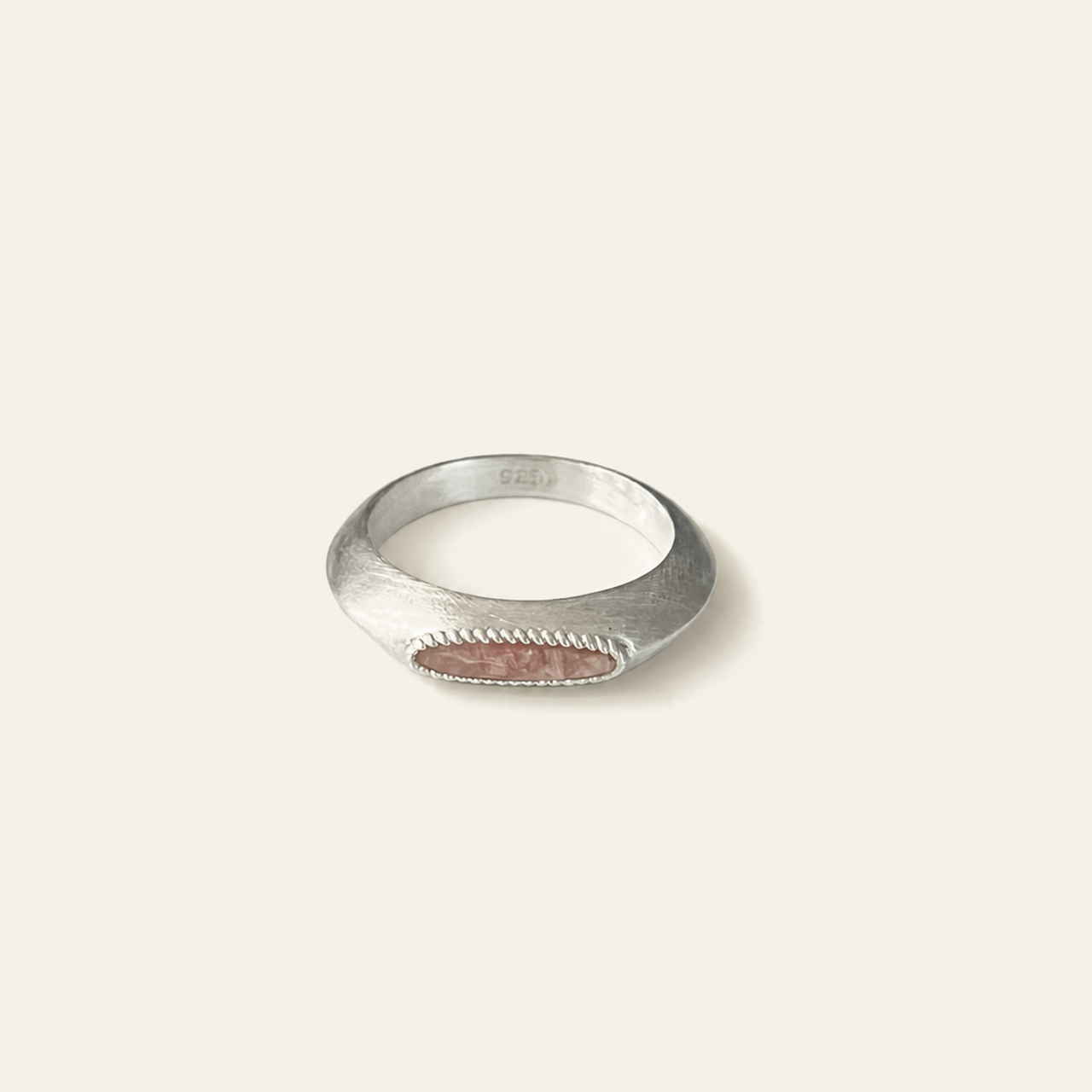 Soft Ridge Natural Gemstone Ring
