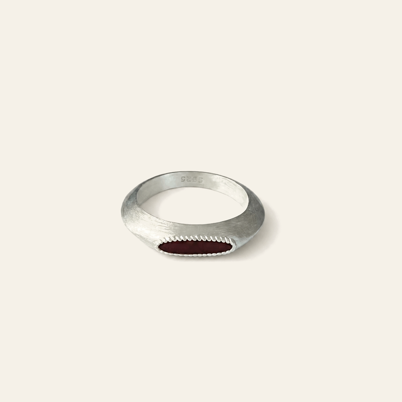Soft Ridge Natural Gemstone Ring