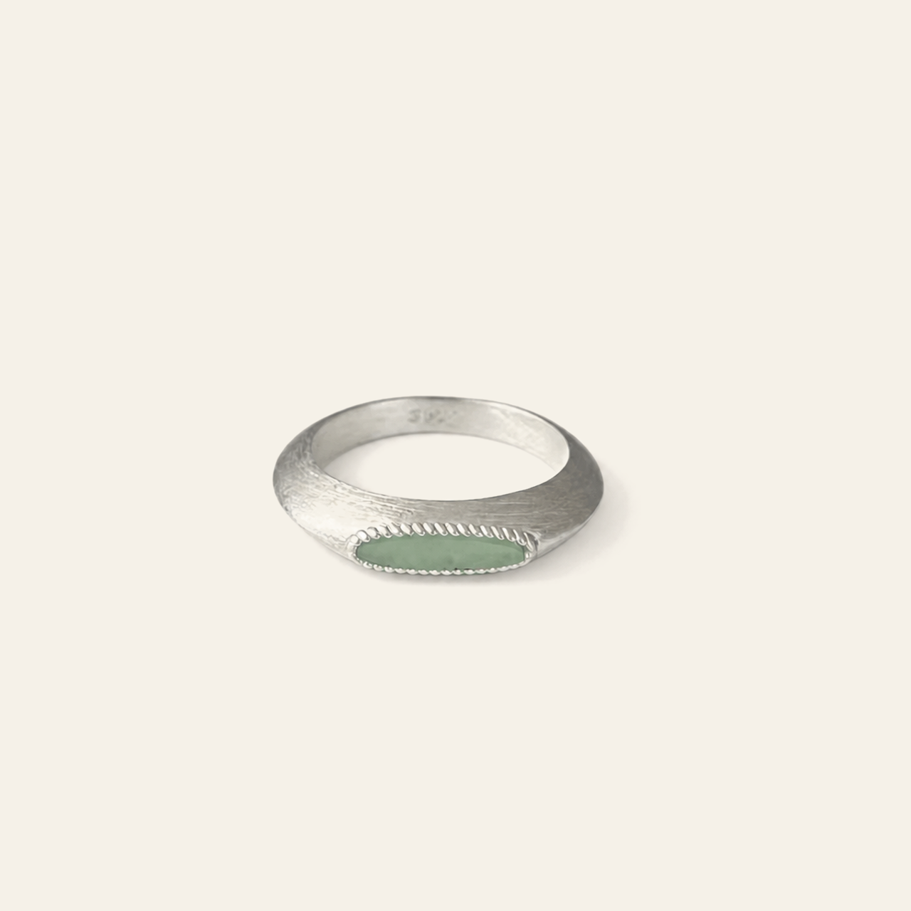 Soft Ridge Natural Gemstone Ring