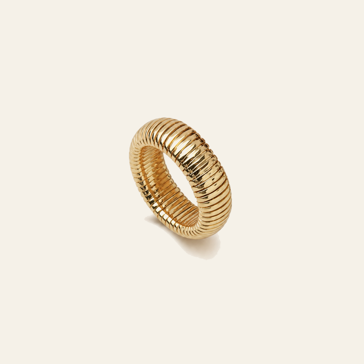 Golden Rhythm Ribbed Stretch Ring