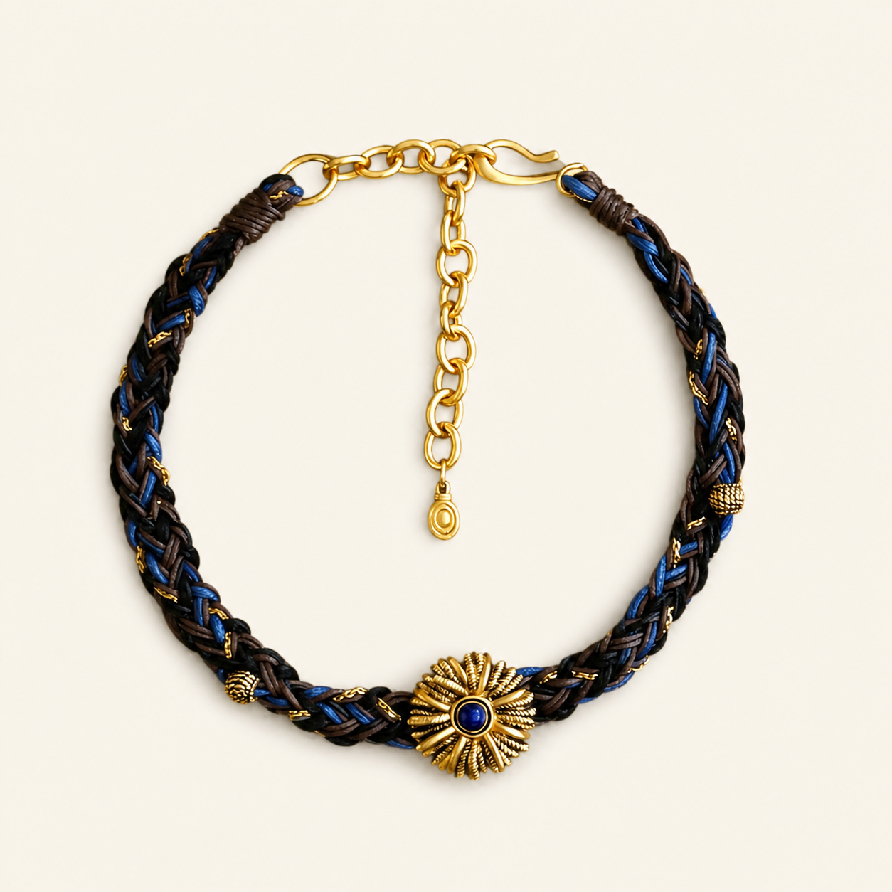 Boho Sunburst Braided Choker Necklace