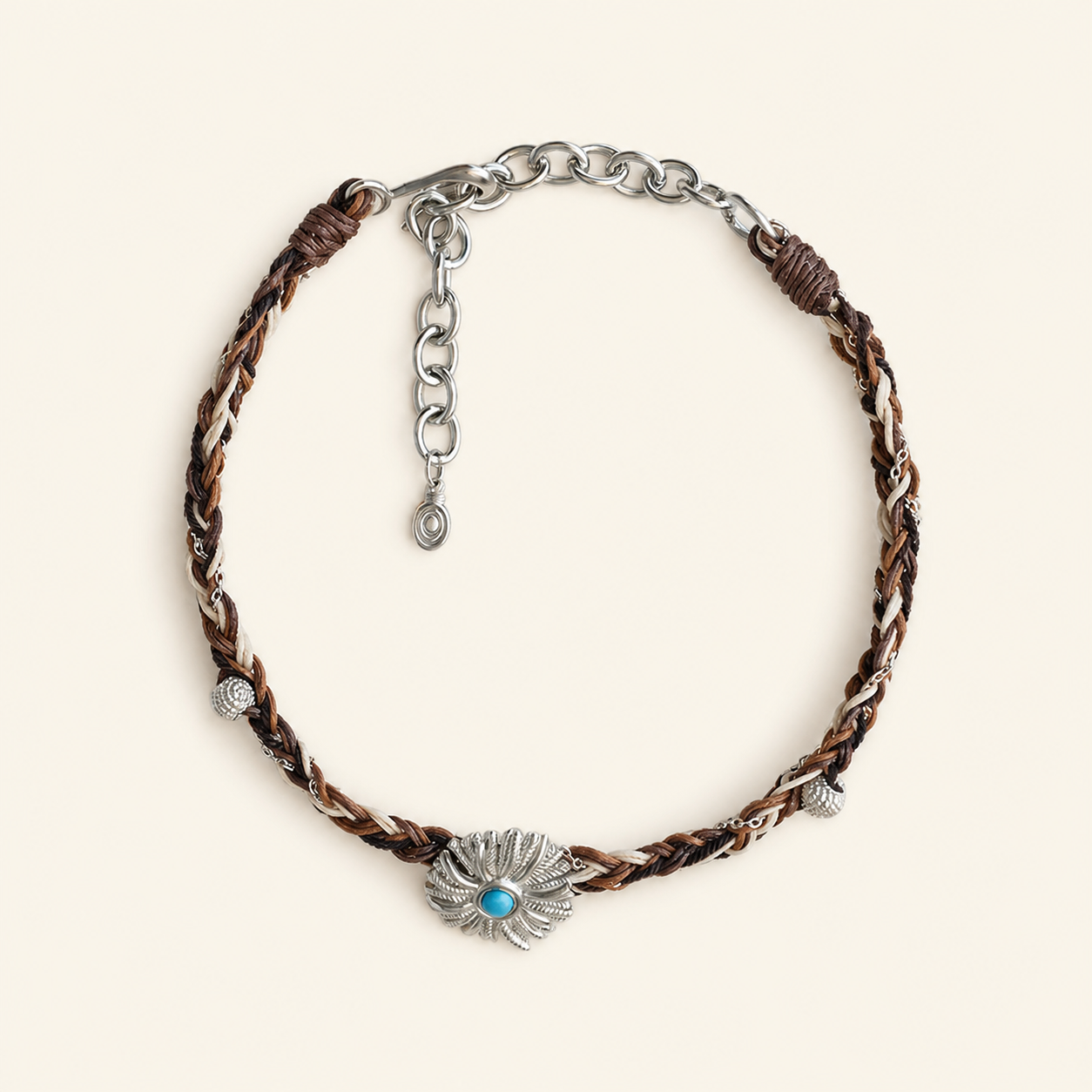 Boho Sunburst Braided Choker Necklace