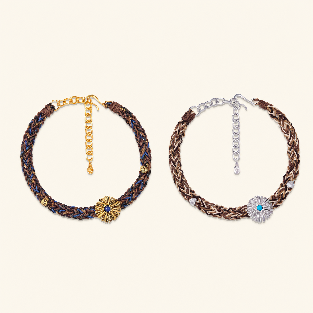 Boho Sunburst Braided Choker Necklace