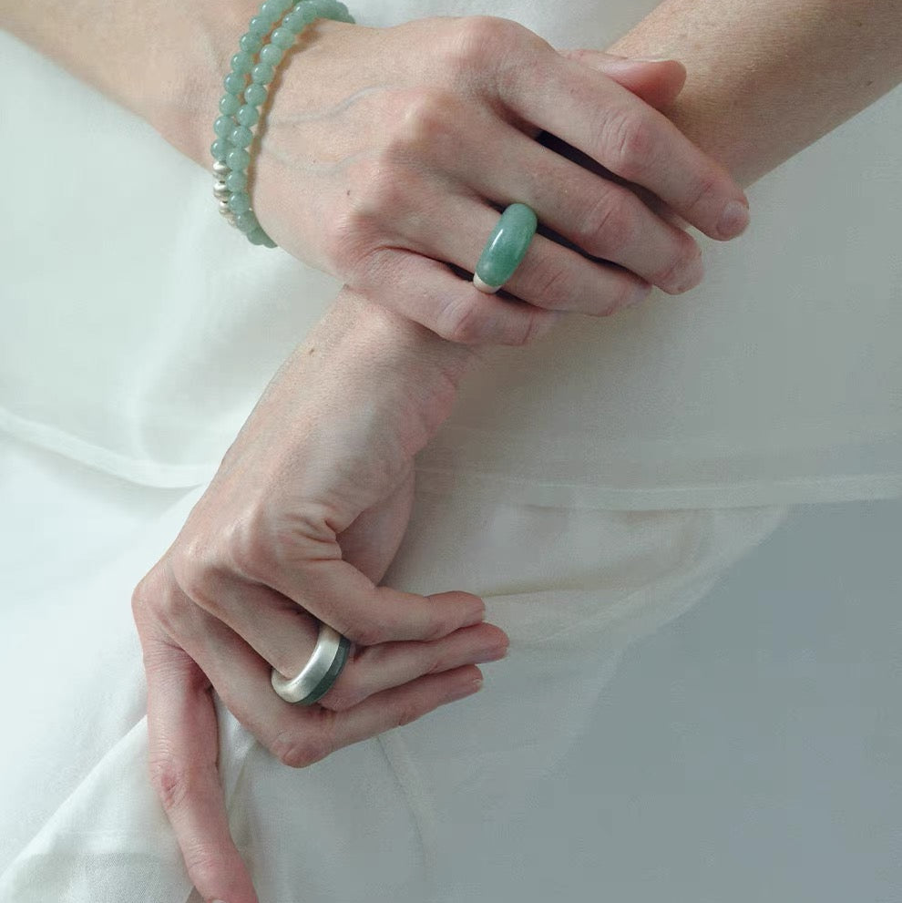 Acqua Brushed Silver Acqua Ring