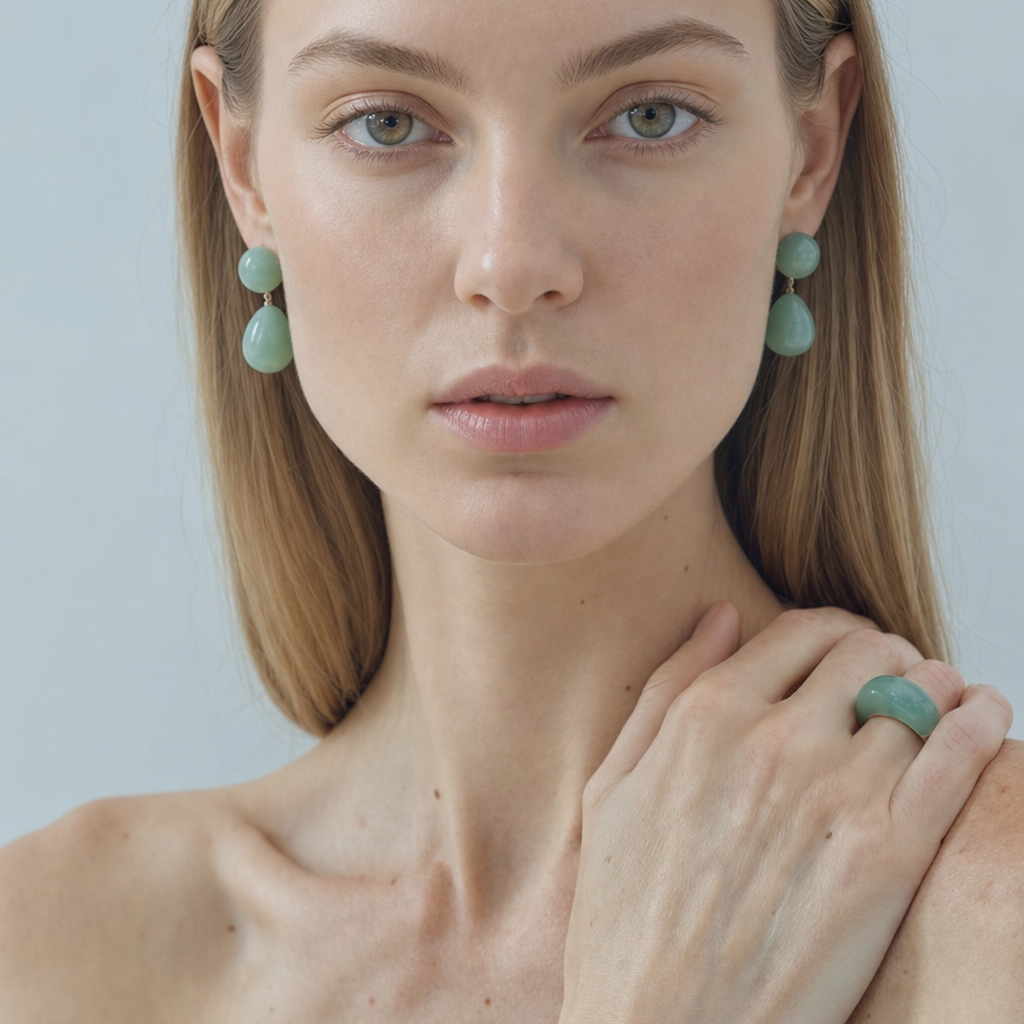 Acqua Green Aventurine Teardrop Earrings