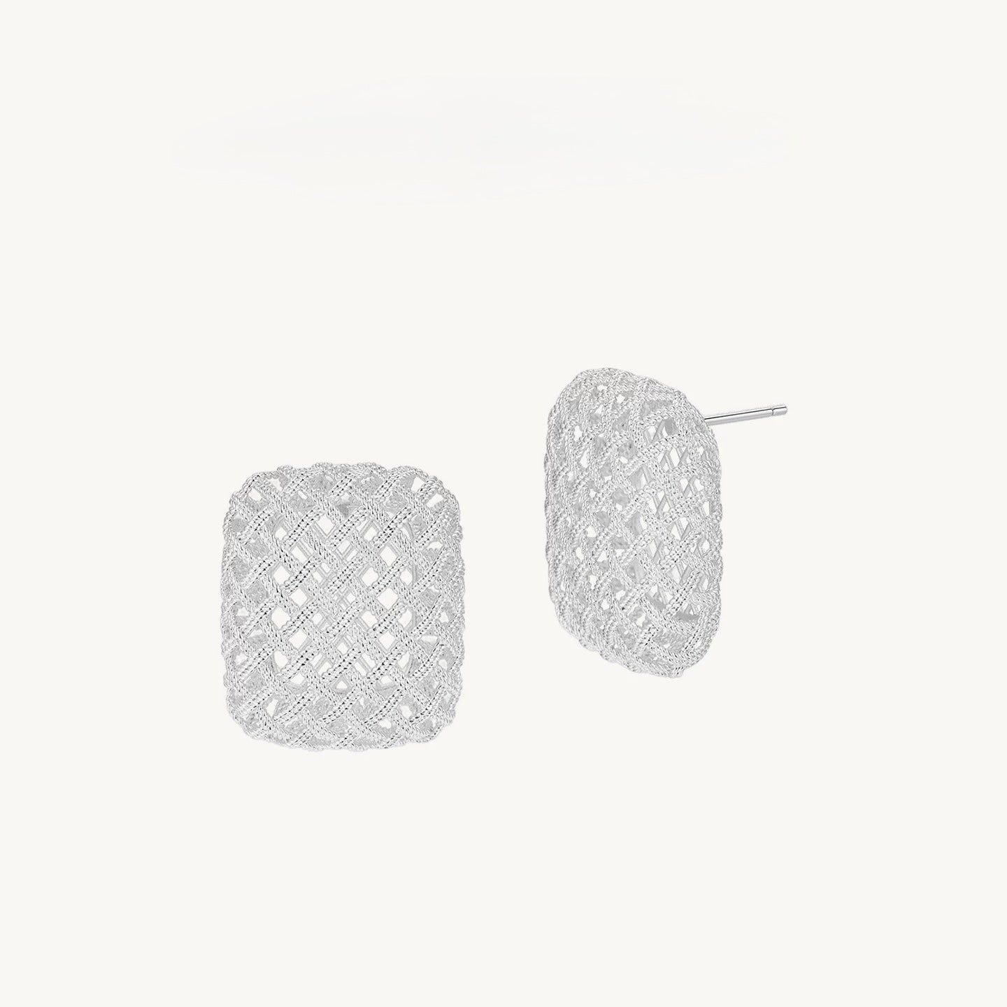 Sugar Cube Woven Stud Earrings