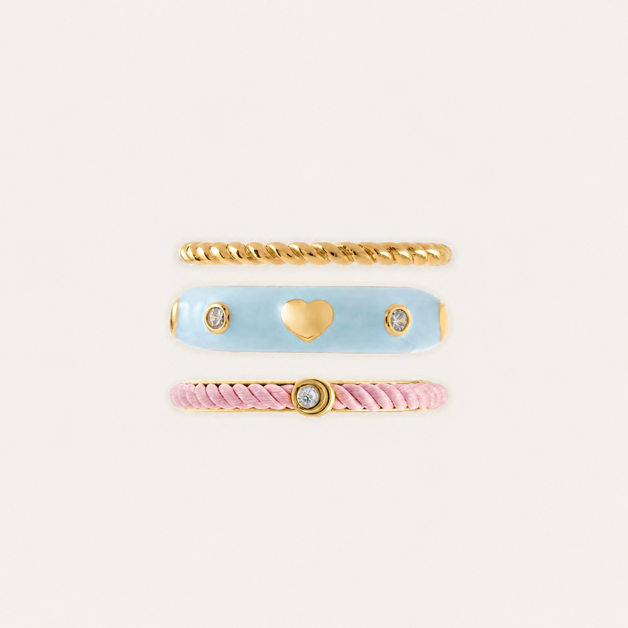Candy Heart Stackable Ring Set