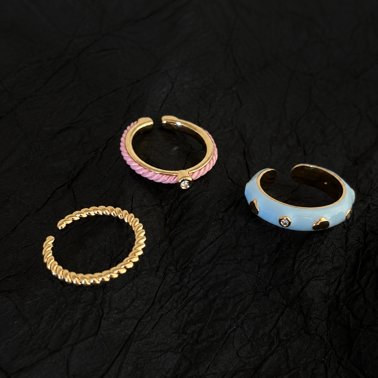 Candy Heart Stackable Ring Set