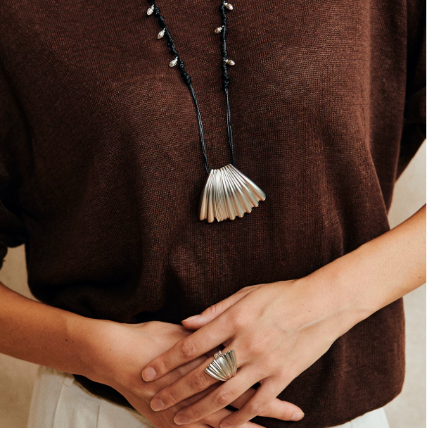 Palm Leaf Pendant Necklace