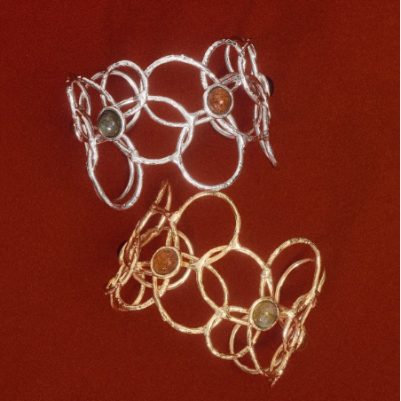 Flora Openwork Flower Cuff Bracelet